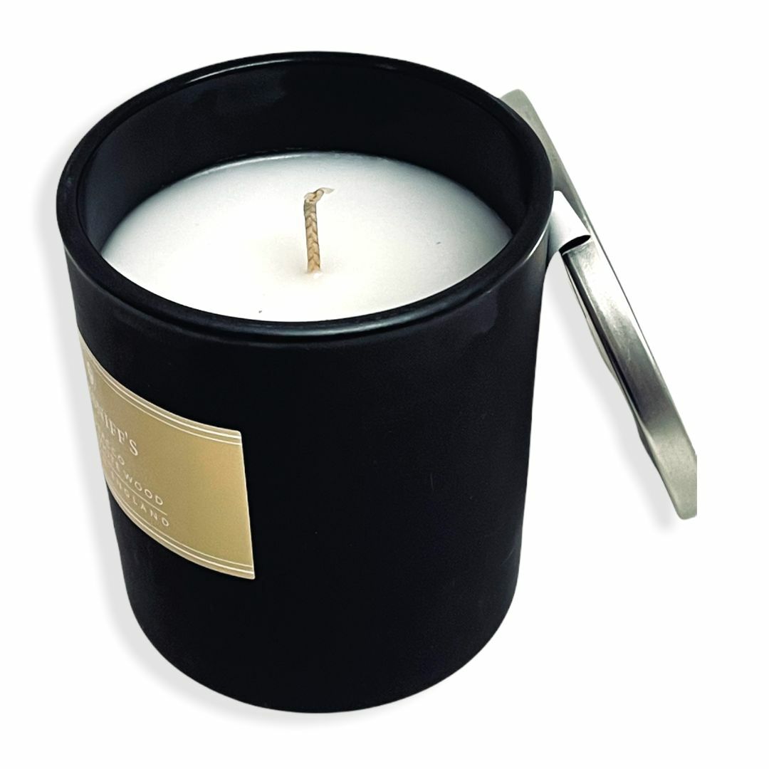 Pecksniff's Tobacco & White Wood Candle 3.5 Oz. In Glass With Lid From  England