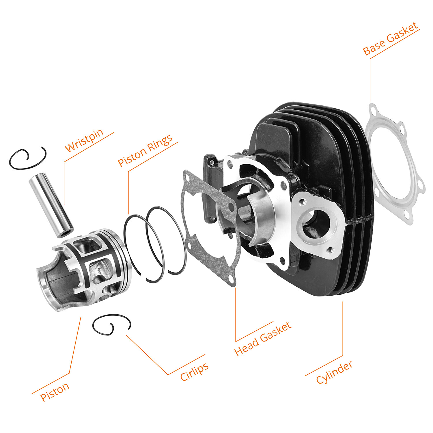 For Yamaha Blaster 200 88-06 Engine Crankshaft & Cylinder Piston Bearing Gasket