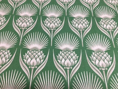 FRANK THOMAS INTERIORS Deko Distel Erbsengrün Baumwolle 140cm breit Vorhang/Polsterstoff