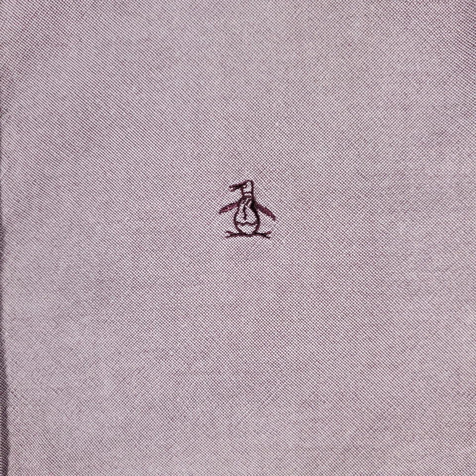 Penguin Shirt Mens Small Red Casual Button Up Long Sleeve - Image 2 of 4