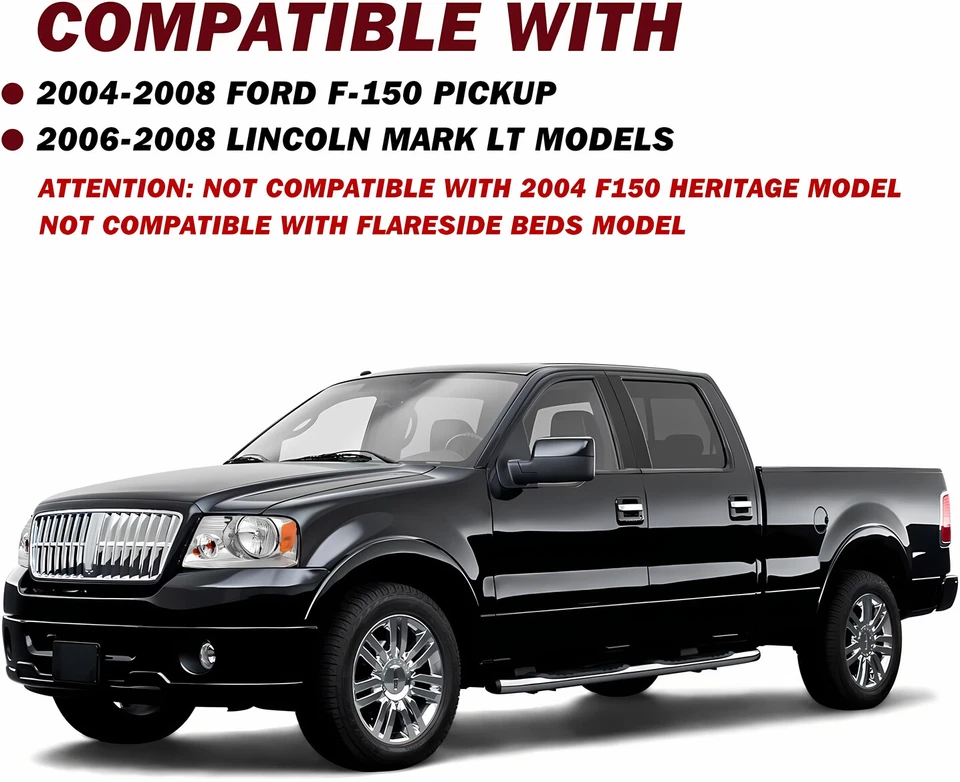 PAIR/2PCS Chrome Amber Headlamp Headlight Assembly For Ford F-150 F150 2004-2008 Foto 4 de 4