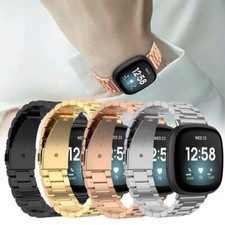 For Fitbit Versa 3/Versa Sense 2 Metal Stainless Steel Watch Band Link Strap