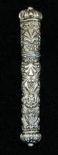 Rare Antique Sterling Silver Etui Needle Case With Floral Pattern France #612