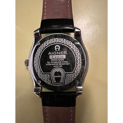 Unisex Aigner Logo Classic Silver Dial Face Watch With Date needs new  battery