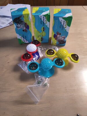 Pet Life Windmill Rotating Suction Cup Spinning Cat Toy  Fast Ship 