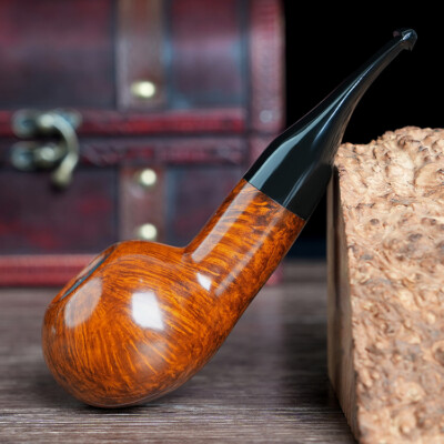MUXIANG Handmade Freehand Pipe Briar Wood Smooth Tobacco Pipe 9mm Author Pipe