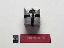 1:25 Deist SILVER Drag Parachute W Remove Before Flight Ribbon LBR Model Parts