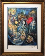 Marc Chagall  "Bella" Custom Framed Art Limited Edition Offset Lithograph