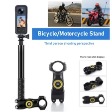Motorcycle Bike Invisible Selfie Stick Handlebar MOUNT for Insta360 Gopro DJI