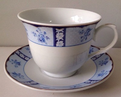 Case Of 36 Floral Blue Wholesale Tea Cups And Saucers Free