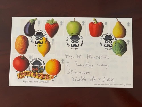 United Kingdom 2003 - Fruit & Veg stamps FDC Pear Tree Derby