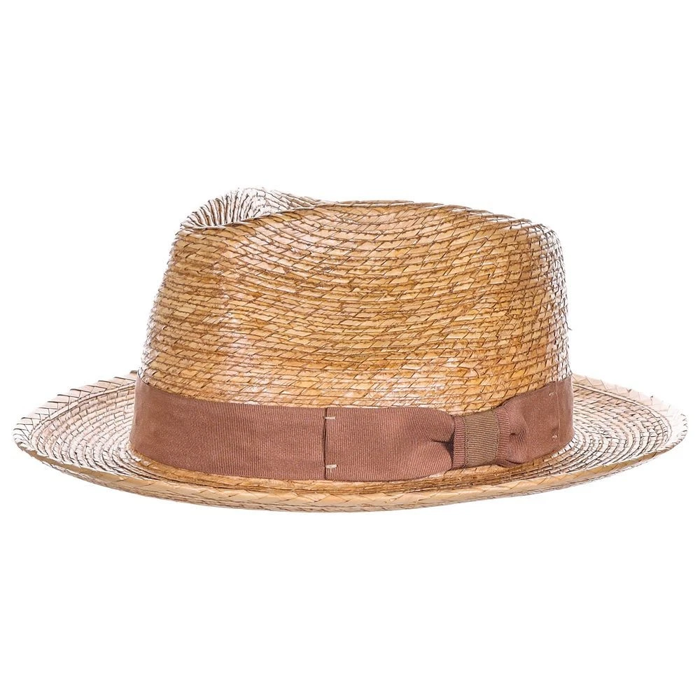 New Scala Unisex Beige Straw Fedora Hat with Brown Leather Band M Scala Straw Fedora Hats for Men for sale | eBay main image 3
