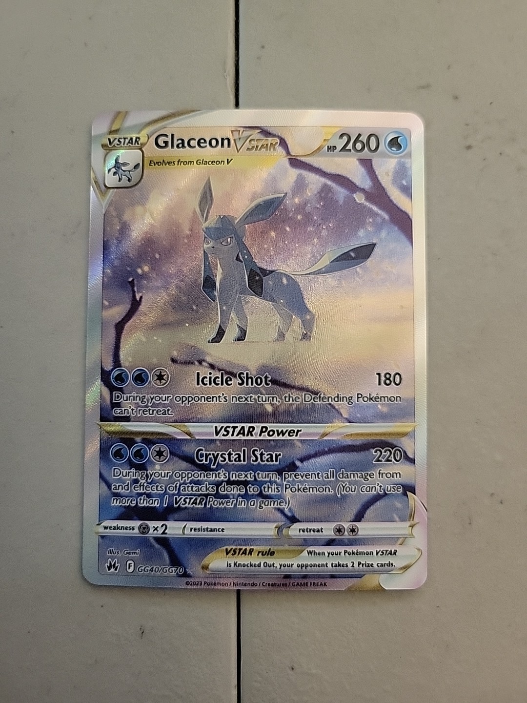 Glaceon VSTAR - GG40/GG70 - Ultra Rare - NM - Crown Zenith Galarian Gallery