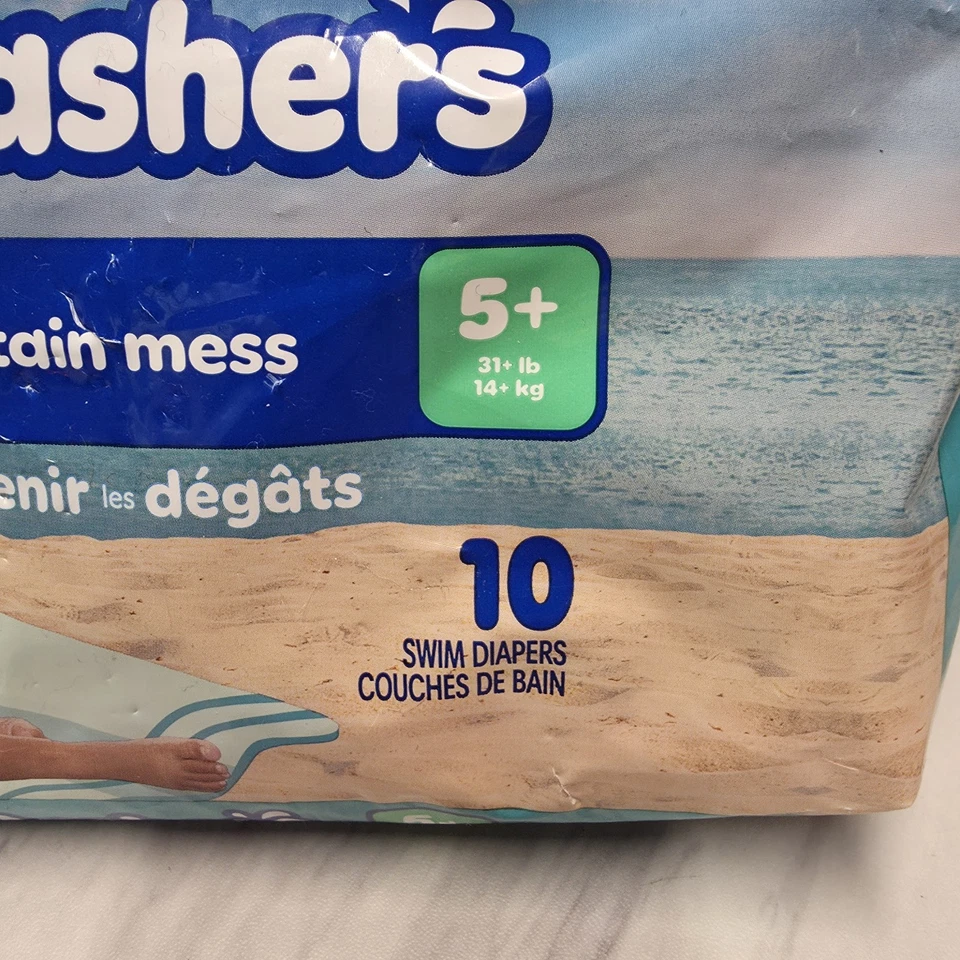 Pacote com 40 Pampers Splashers, 5+, 31+ lb, lacrado - Imagem 3 de 3