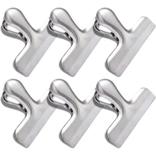 Heavy Duty Stainless Steel Food Bag Clips 6 Pack Airtight Seal Kitchen Chip