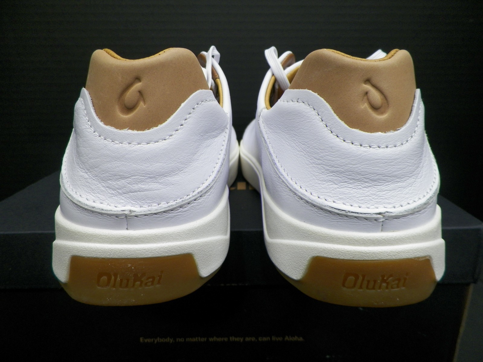 Olukai Lae'ahi li 'ili Leather Sneaker Bright White Size 10 Men's New NIB