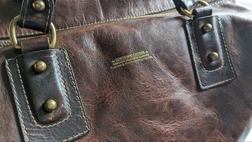 Used Vintage Coronado Leather Horween Boston Duffle Bag Brown HD30 USA Made Auth - Picture 3 of 20