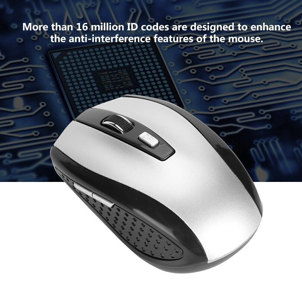 Portble 6D 2.4GHz Wireless Optical Cordless Mouse with USB Receiver For PC