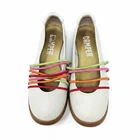 Camper 36 Cream Rainbow Stretch Leather Ballet Sneaker Flat Whimsical Twins