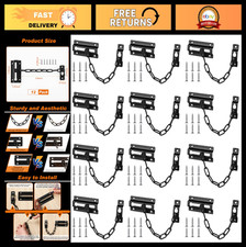 12 Set Door Chain Lock Guard - Sturdy Rust-Resistant Carbon Steel Security Locks