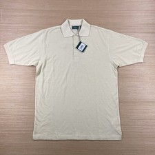 Vintage Hugo Boss Golf Polo Shirt Mens Medium Ivory Performance Pique 90s Y2K