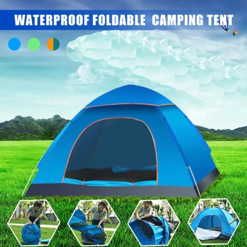 3-4 Person Pop Up Camping Tent Waterproof UV Protection Outdoor Hiking UK