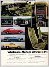 Mustang Models Interior Dash Styling Variety Vintage 1972 Advertisement