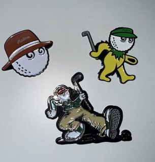 Malbon Golf Ball Markers Set of 3 Cooper Bucket Grateful Dead Big Steppin