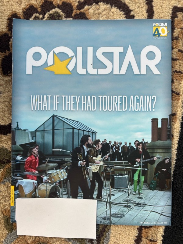 THE BEATLES John Lennon Pollstar Magazine music band RARE industry address label