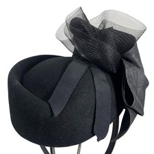 VTG Lancaster Wool Church Hat Ribbon Mesh Made In USA Sonni San Francisco