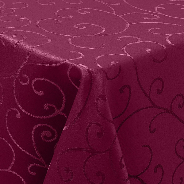 Homaxy Tischdecke Abwaschbar Jacquard Rechteckig 140X100Cm, Weinrot-image