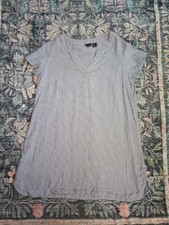 Tahari Womens 1X Linen Tunic Dress Stripe Beachy Coverup Lagom Coastal Travel