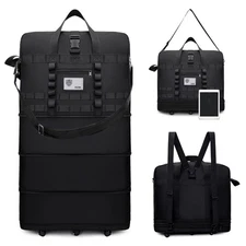 Foldable Suitcase, Luggage Bag with Swivel Wheels, Large-Capacity Expandable ...