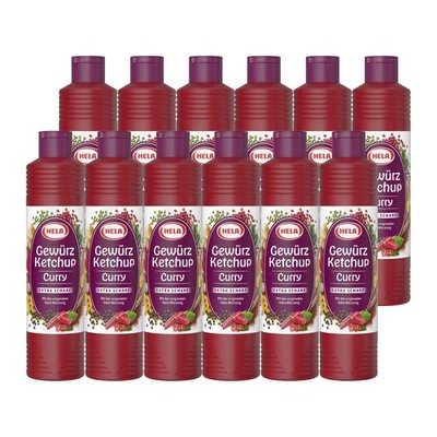 Hela Curry Gewürzketchup extra scharfen Geschmack 800ml 12er Pack
