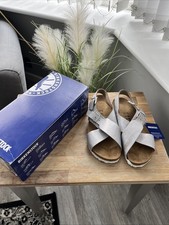 Birkenstock Tulum SFB Washed Metallic Silver Size 37 / UK 4.5 Narrow Fit