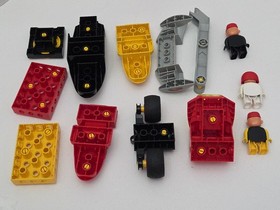 Lego DUPLO Action Wheelers Parts & Pieces Lot w/ 3 Minifigures - Sets 2914 2904