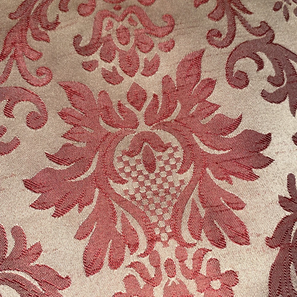 Red Antique Gold Damask Pillow Sham Set 26x26 Inches - Image 2 of 4