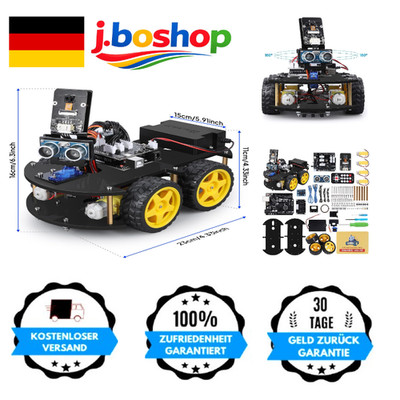 ELEGOO Smart Robot Car Kit V4.0 Arduino IDE Kompatibel Kamera Line Tracking