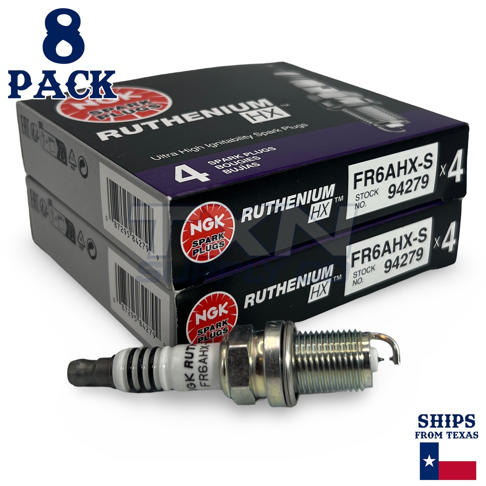 8 Pack NGK Ruthenium HX Spark Plugs 2000-2002 for Dodge Ram 2500 V8 5.9L