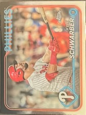 2024 TOPPS CHROME LOGOFRACTOR #71 KYLE SCHWARBER - AI GRADED 10.0 - PHILLIES