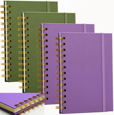 Hardcover Spiral Notebook 5x7 Inch, Thick Superhard Cardboard Cover 4 Pack Sm...