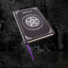 Nemesis Now Embossed Purple Spell Book Pentagram Witch Wicca Journal