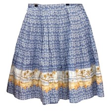 90s Liz Claiborne Midi Skirt Tropicalcore Coastal Summer Floral Blue White 12