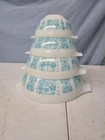 RARE ALL WHITE Pyrex Amish Butterprint Cinderella Mixing Bowls Set Of 4 441-444