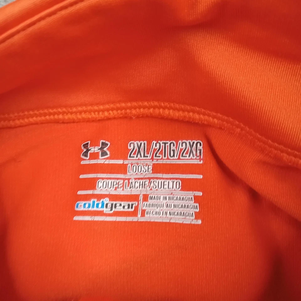Pulôver masculino Under Armour 2XL laranja ColdGear quarto de zíper moletom atlético* - Imagem 4 de 4