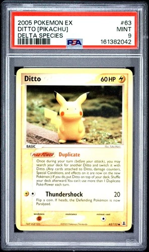 Pokemon Ditto [Pikachu] EX Delta Species 63/113 PSA 9 Mint