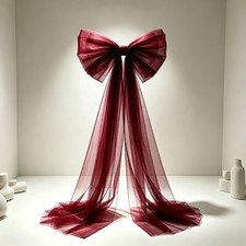 1x Nœud En Tulle Mesh Pour Décoration Mariage - Rideaux Longs Grand Nœud