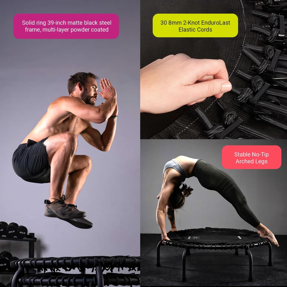 250 reboteador de cardio fitness en el hogar, 39 pulgadas | Mini trampolín con Foto 4 de 4