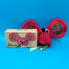 Vtg Giftco Mousie Christmas Door Knob Cover Holiday Decor Red Felt Mouse Face