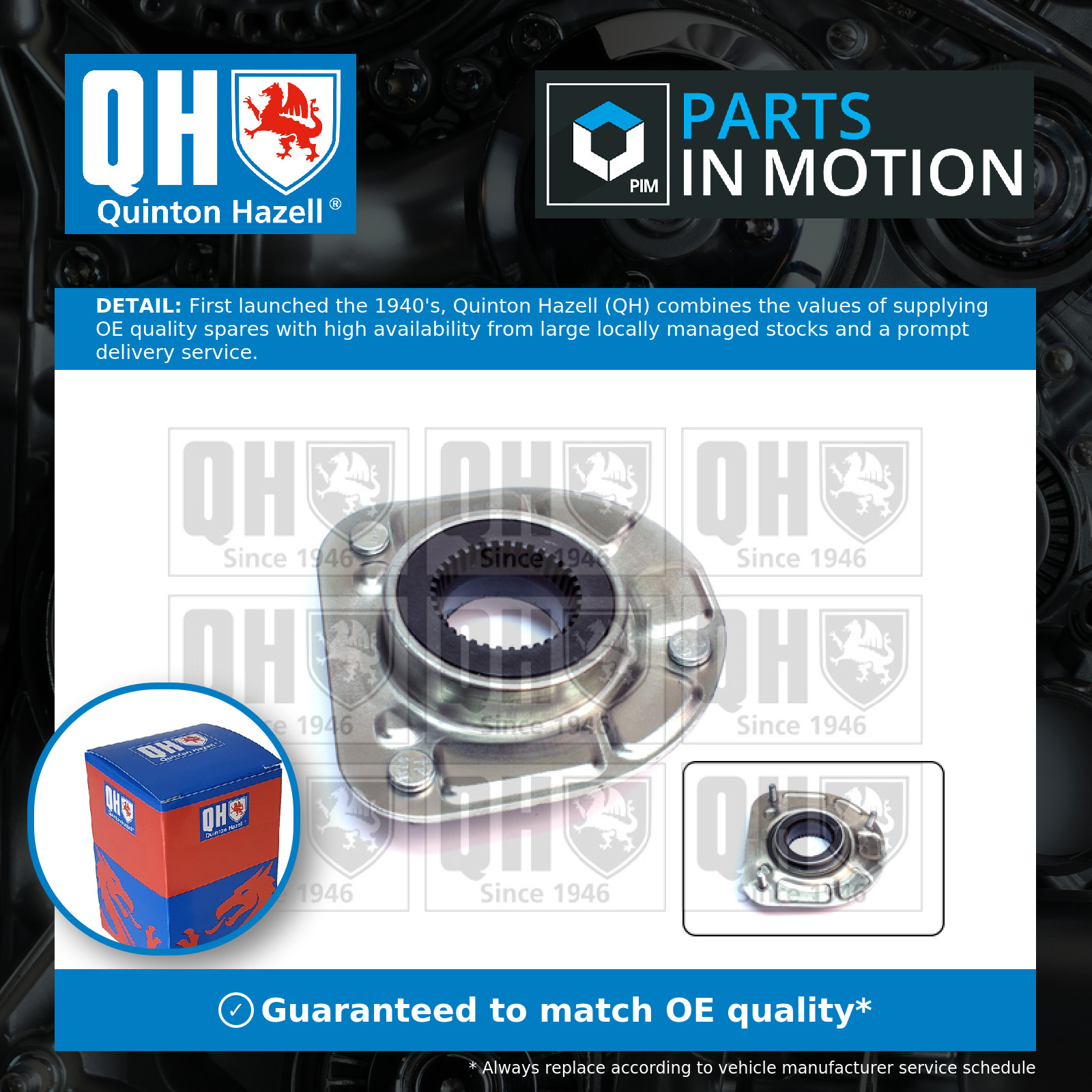 Top Strut Mounting Front EMA5007 Quinton Hazell 30714968 8634457 Quality New